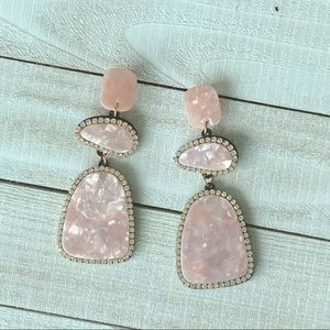 MARBLE DESIGN STONE DANGLE STUD EARRING (A18)